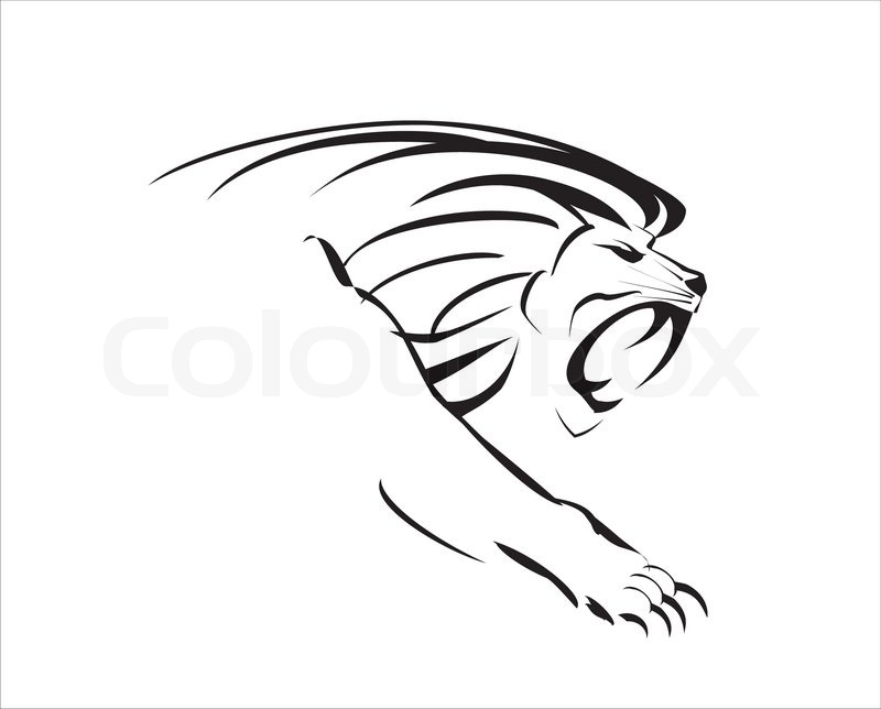 Side View Roaring Lion With The Stock Vector Colourbox 800x644 Side View Roaring Lion With The Stock Vector Colourbox
