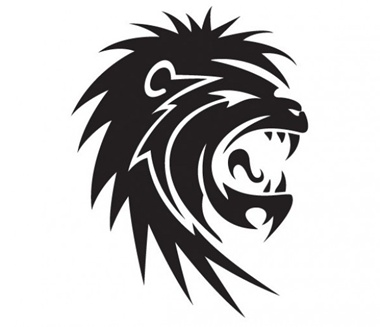 Black Roaring Lion Vector Graphic 380x327 Black Roaring Lion Vector Graphic