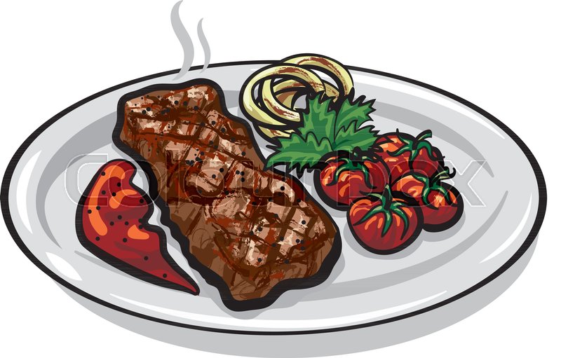 800x511 Illustration Of Grilled Roasted Steak Stock Vector Colourbox