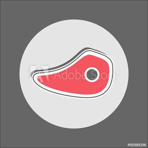 500x500 Slice Of Roast Beef Vector Icon