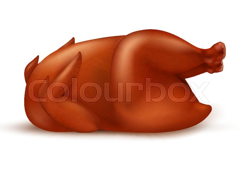 800x600 Delicious Juicy Roasted Chicken Or Stock Vector Colourbox