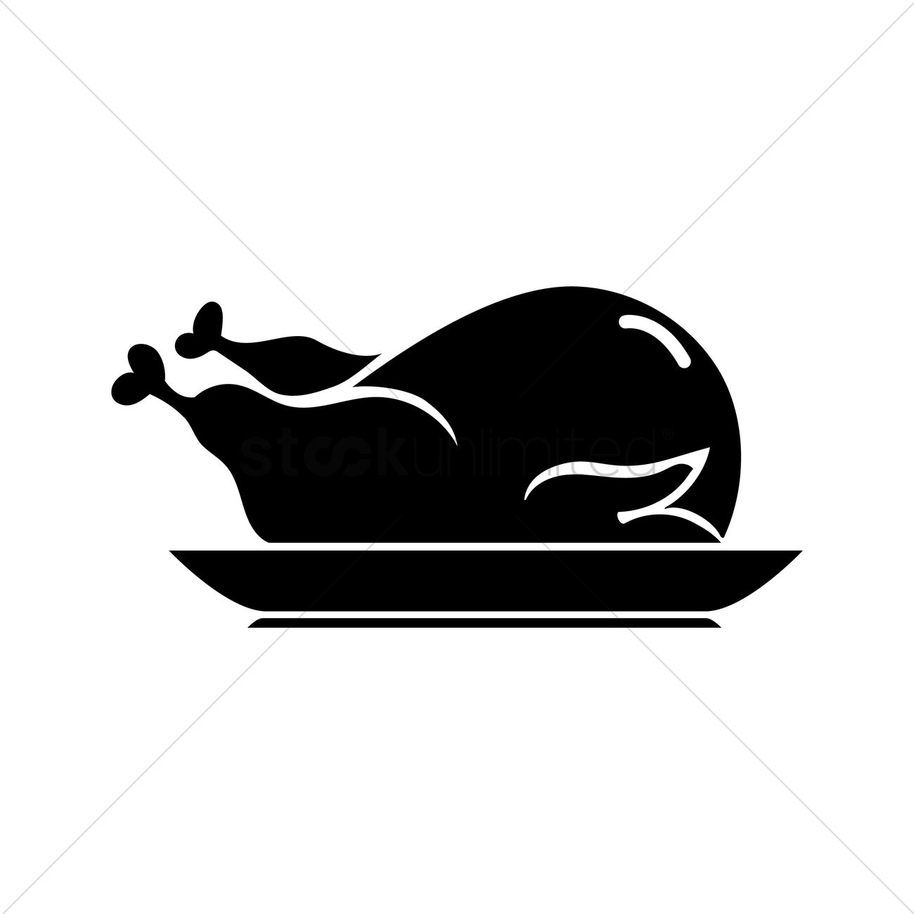 1300x1300 Roasted Chicken Vector Image