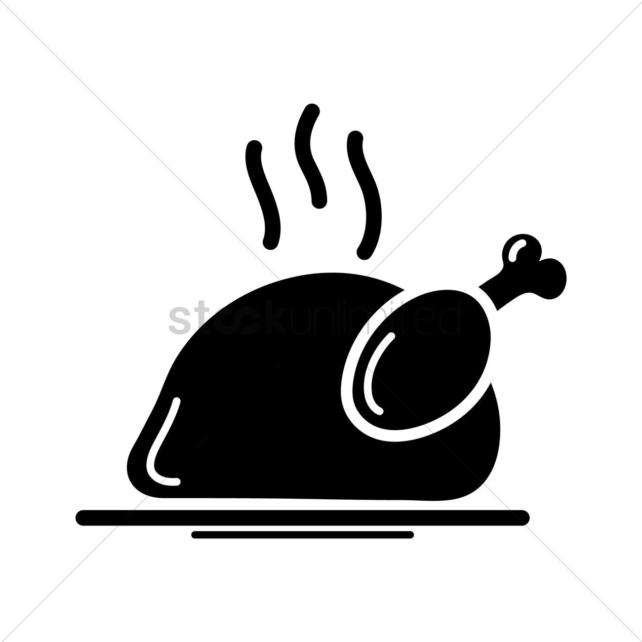 1300x1300 Roasted Chicken Vector Image