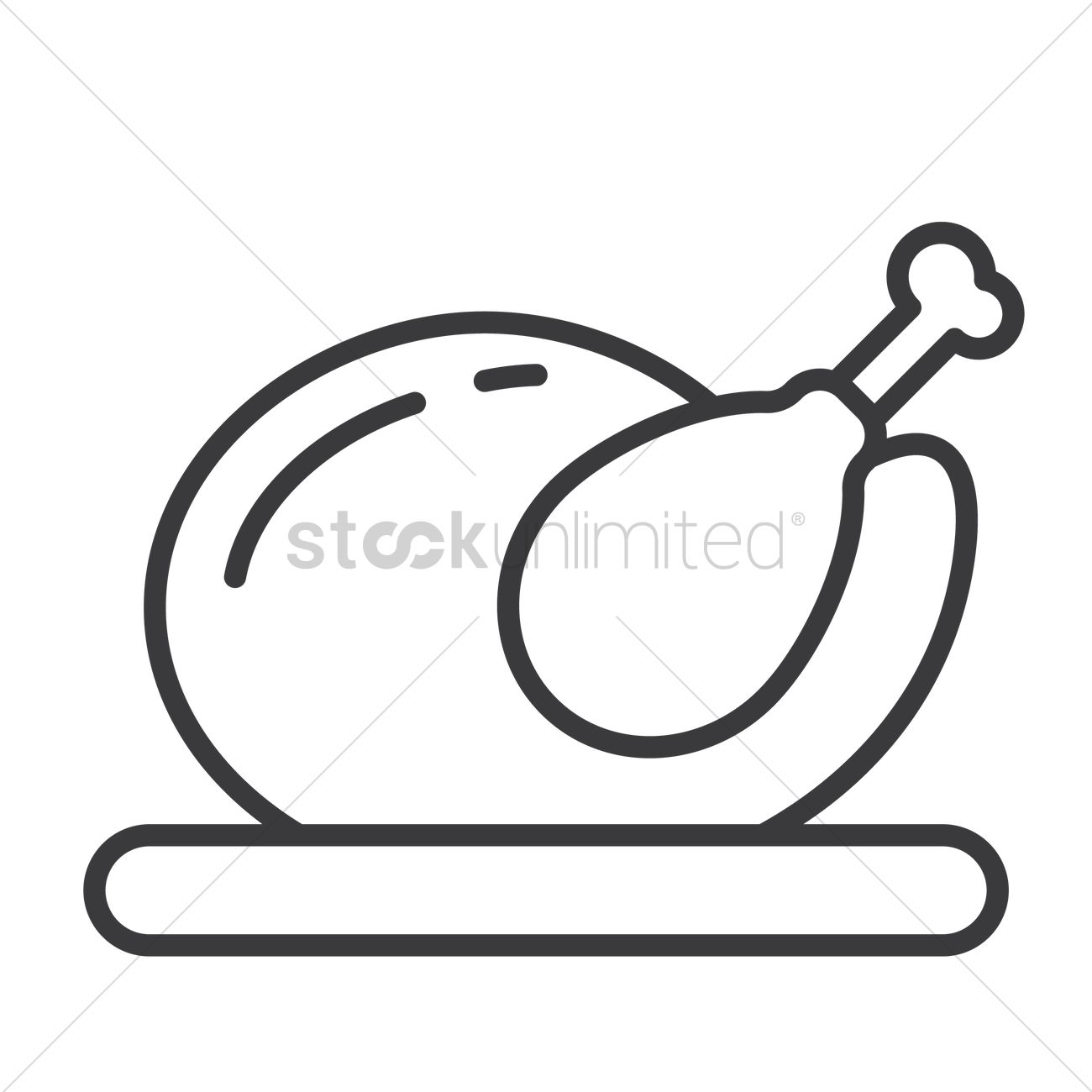 1300x1300 Roasted Chicken Vector Image