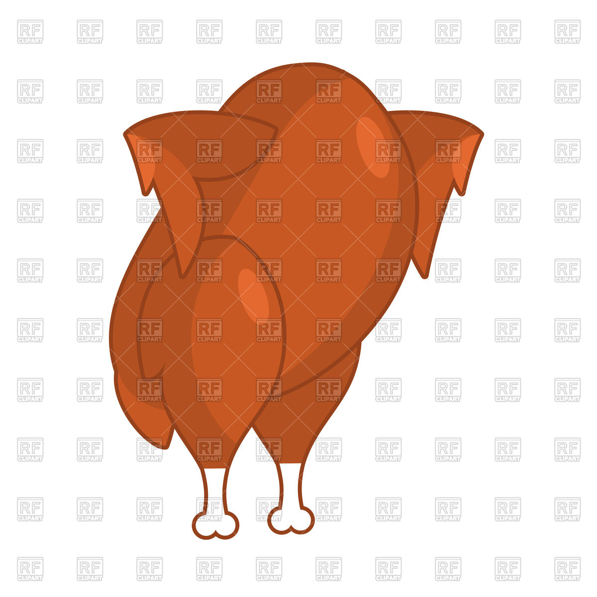 1200x1200 Roasted Turkey On Hind Legs Baked Chicken Vector Image Of Food