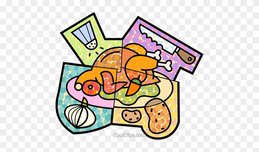 840x493 Roast Turkey With Garlic Royalty Free Vector Clip Art