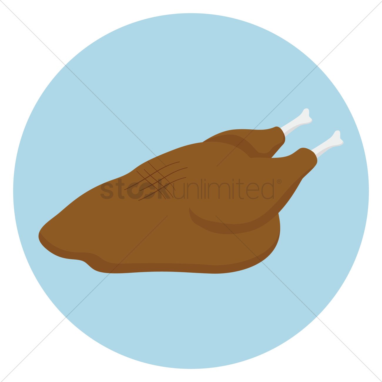1300x1300 Roast Turkey Vector Image