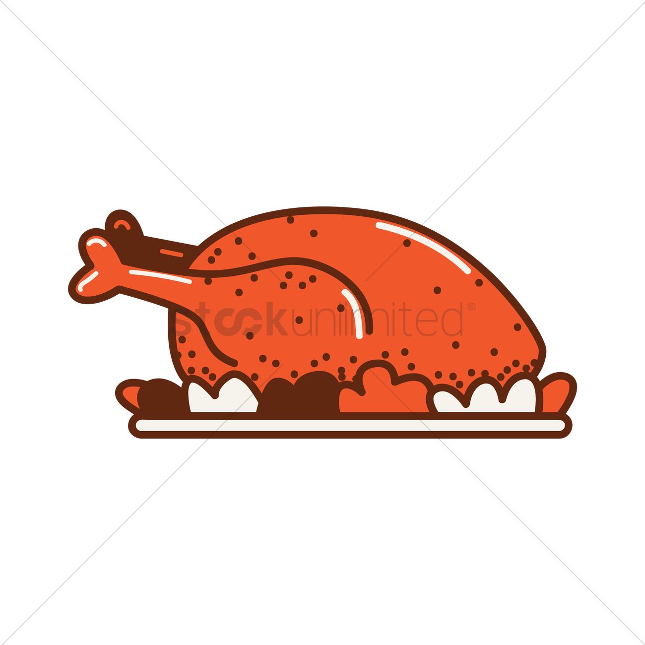 1300x1300 Roast Turkey Vector Image