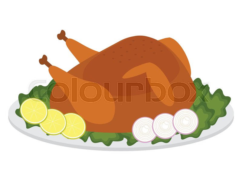 800x600 Roast Turkey Or Chicken Clip Art Stock Vector Colourbox