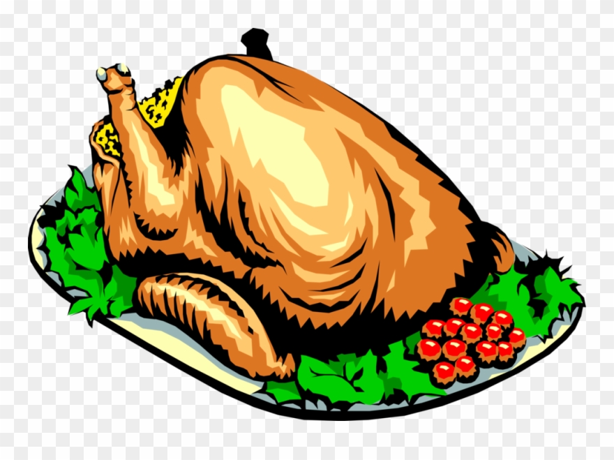 880x659 Vector Illustration Of Roast Turkey Poultry Dinner Clipart