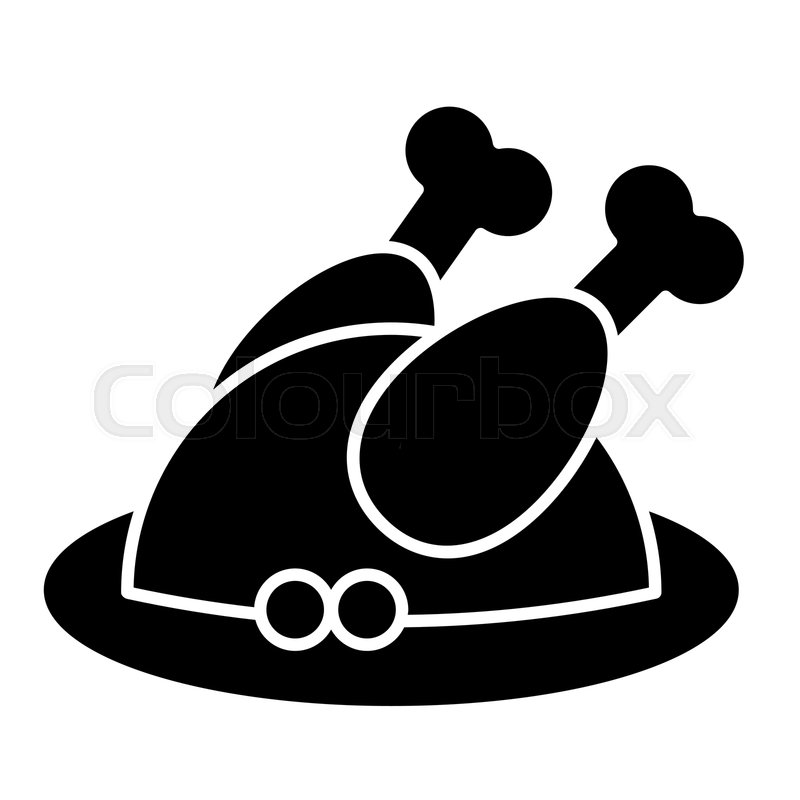 800x800 Fried Turkey Solid Icon Roast Turkey Stock Vector Colourbox
