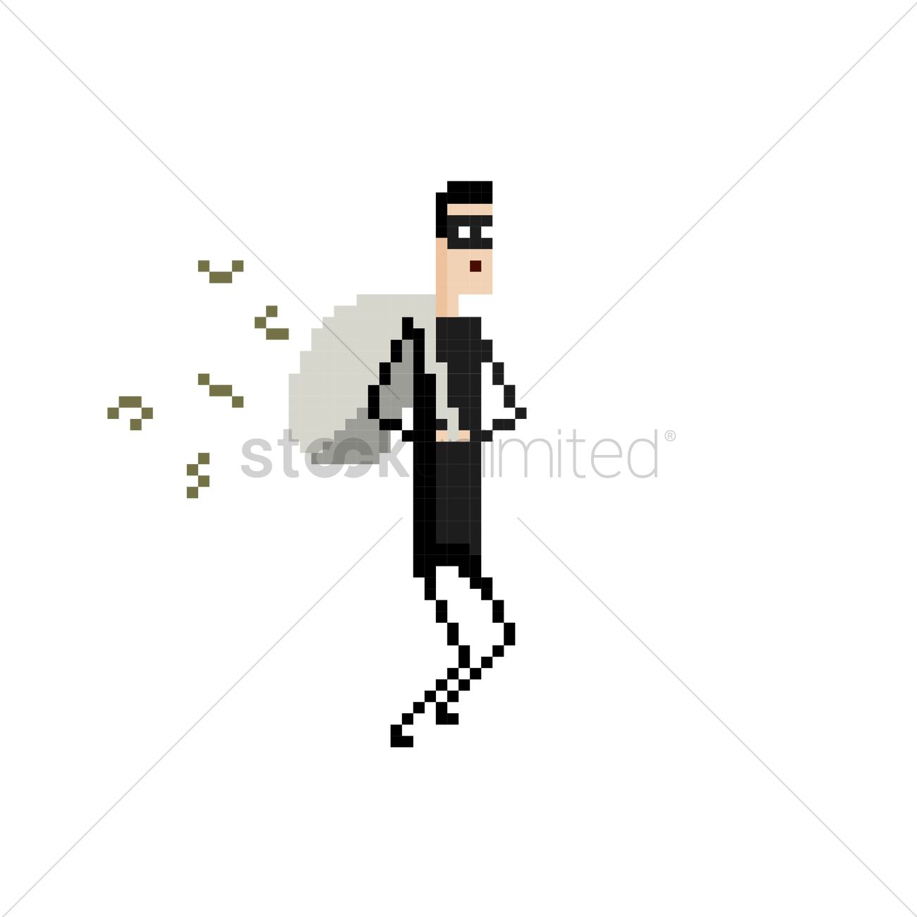 Pixel Art Robber Vector Image 1300x1300 Pixel Art Robber Vector Image