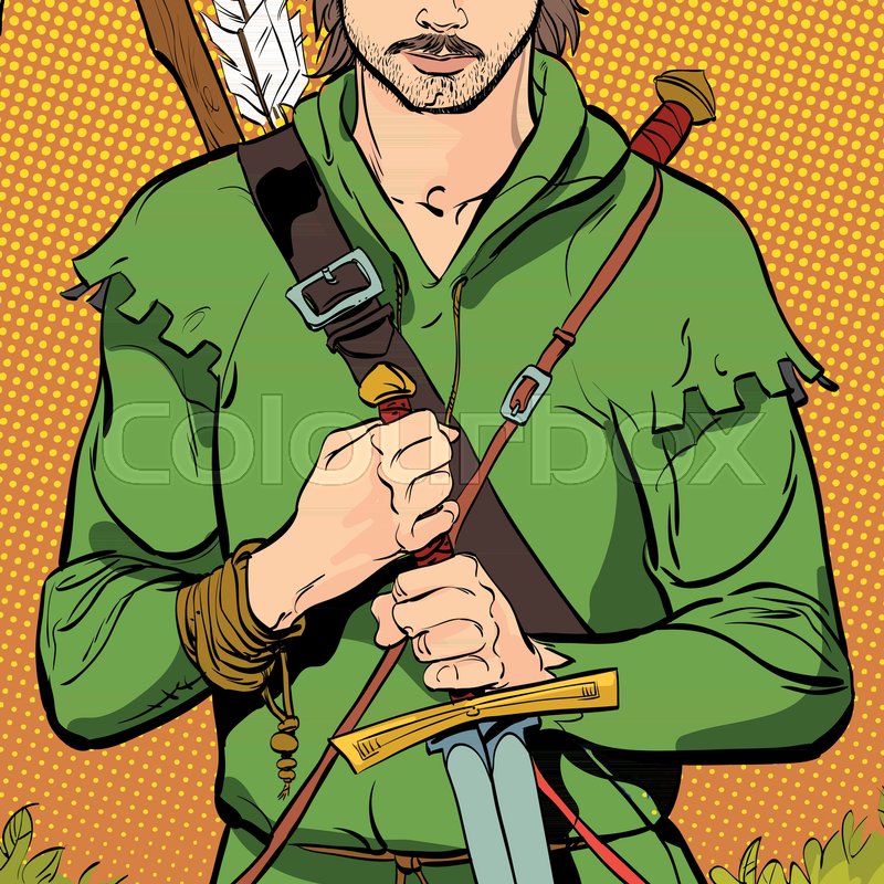 Robin Hood In A Hat With Feather Stock Vector Colourbox 800x800 Robin Hood In A Hat With Feather Stock Vector Colourbox
