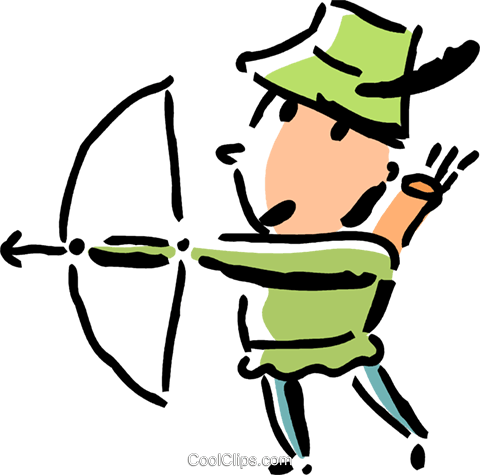 Robin Hood With His Bow And Arrow Royalty Free Vector Clip Art 480x475 Robin Hood With His Bow And Arrow Royalty Free Vector Clip Art