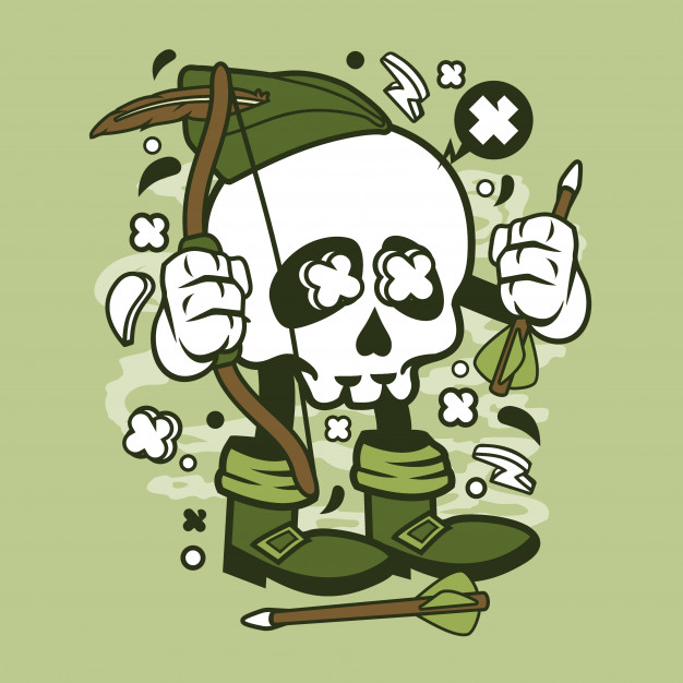 Robin Hood Skull Cartoon Vector Premium Download 626x626 Robin Hood Skull Cartoon Vector Premium Download