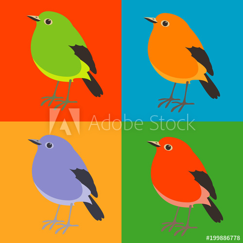 500x500 Robin Vector Illustration Flat Style Profile Side