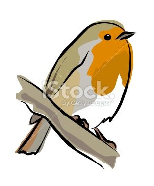 314x380 Loose Style Graphic Of A Typical Robin On A Branch Decoupage