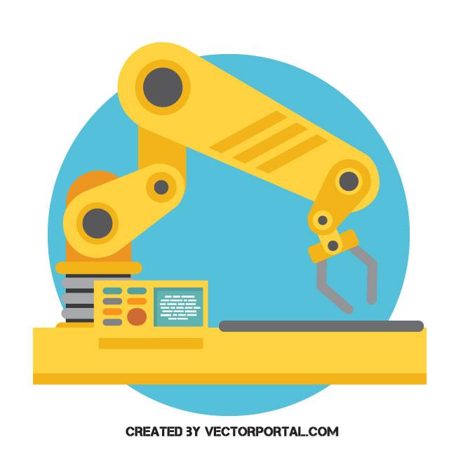 660x660 Robotic Arm Vector Illustration