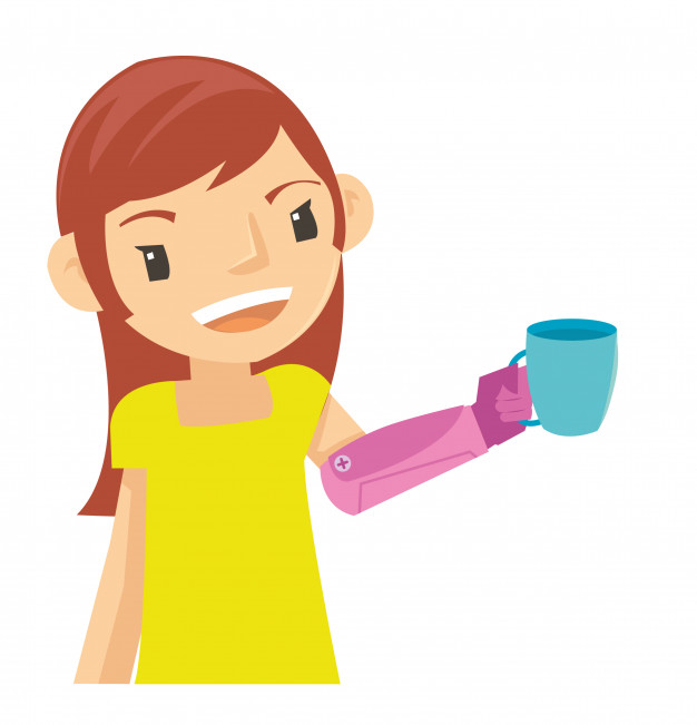 626x651 Beautiful Girl Take The Glass With Robot Arm Vector Premium Download