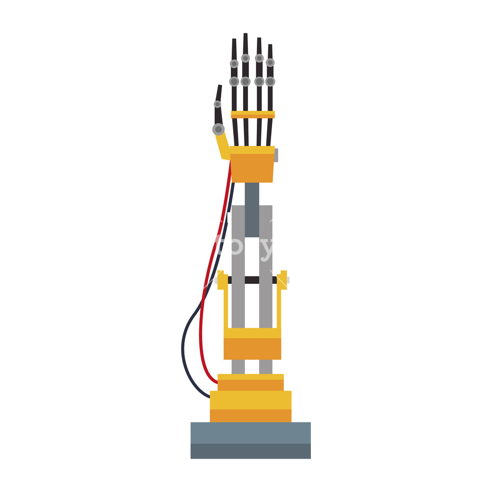 1000x1000 Factory Robot Arm Vector Illustration Graphic Design Royalty Free