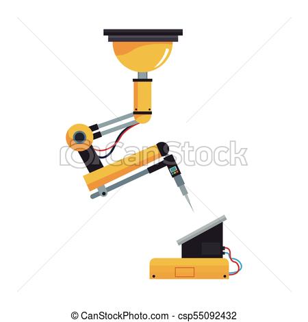 450x470 Factory Robot Arm Vector Illustration Graphic Design Vectors