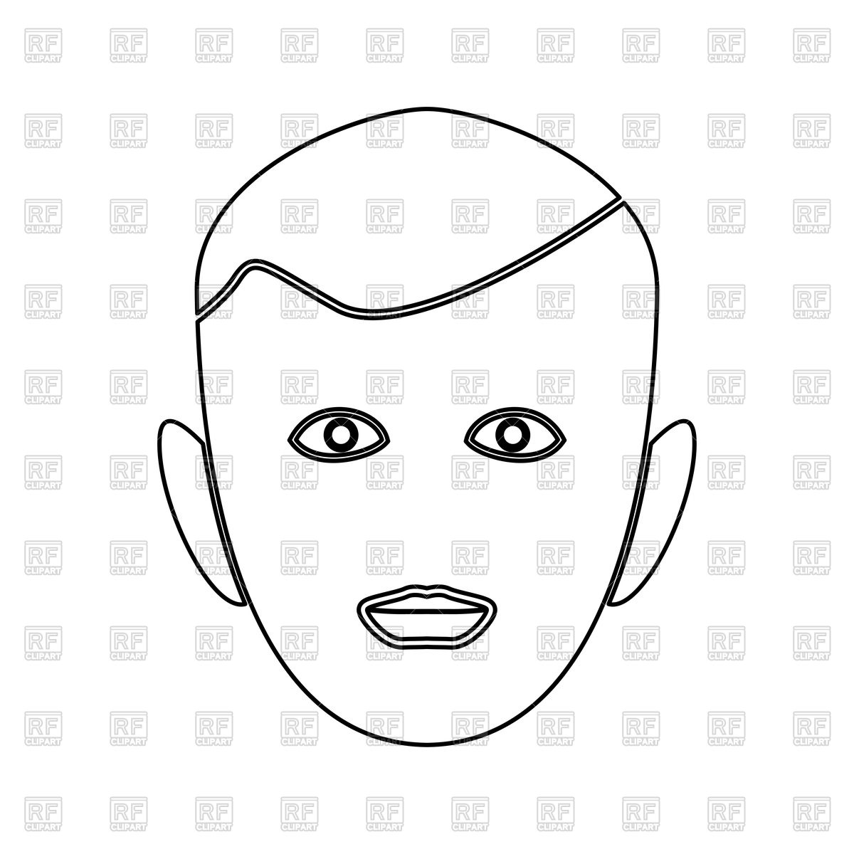 1200x1200 Robot Face Outline, Head Line Art Vector Image Of People
