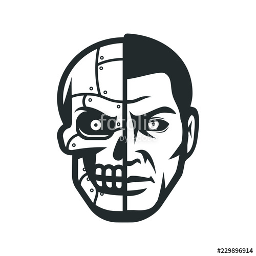 500x500 Robot Face Metallic Cyborg Head Stock Image And Royalty Free