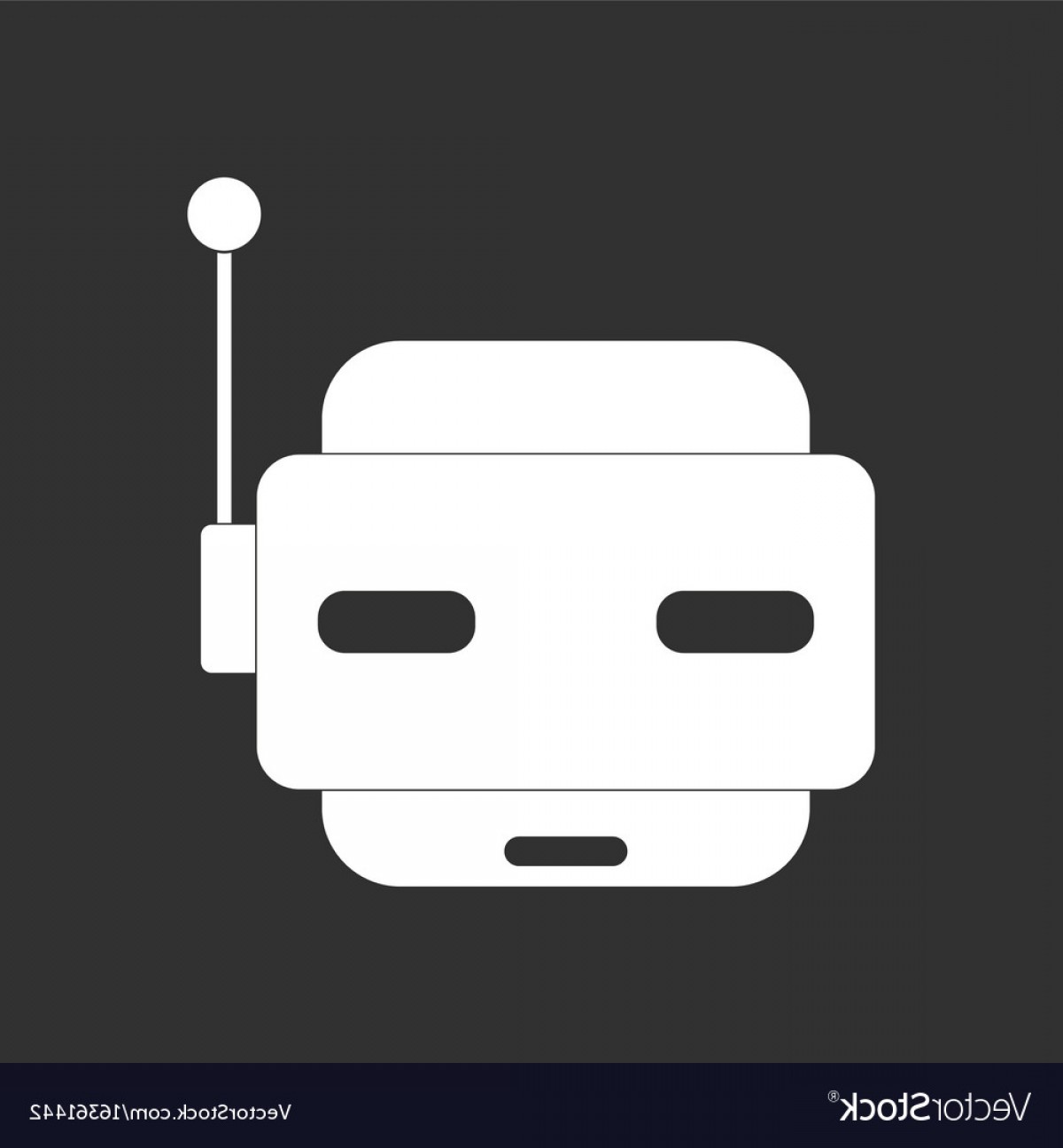 1200x1296 White Icon On Black Background Toy Robot Face Vector Catchsplace