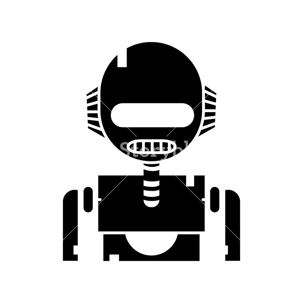 1000x1000 Contour Robot Face With Technology Robotic Chest Vector