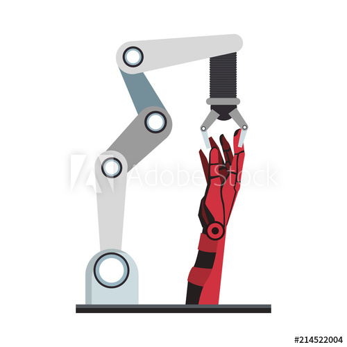 500x500 Robot Arm And Robot Hand Vector Illustration Graphic Design