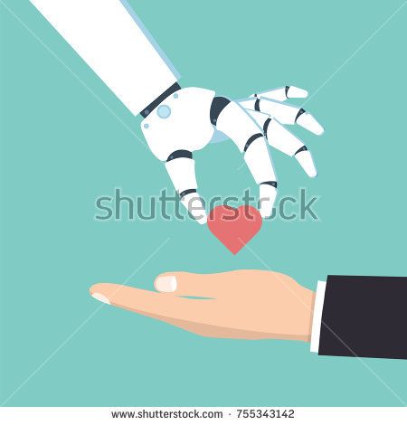 450x470 Robot Hand Give Man A Heart Vector Illustration Fayroz
