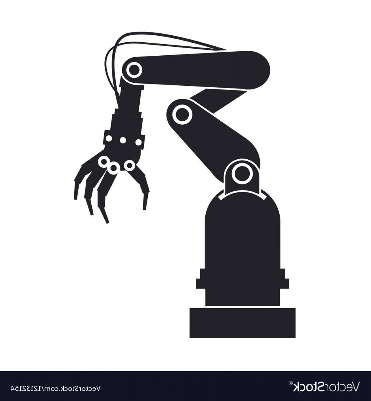 1198x1296 Silhouette Industrial Robot Hand Tool Vector Hoodamathrun