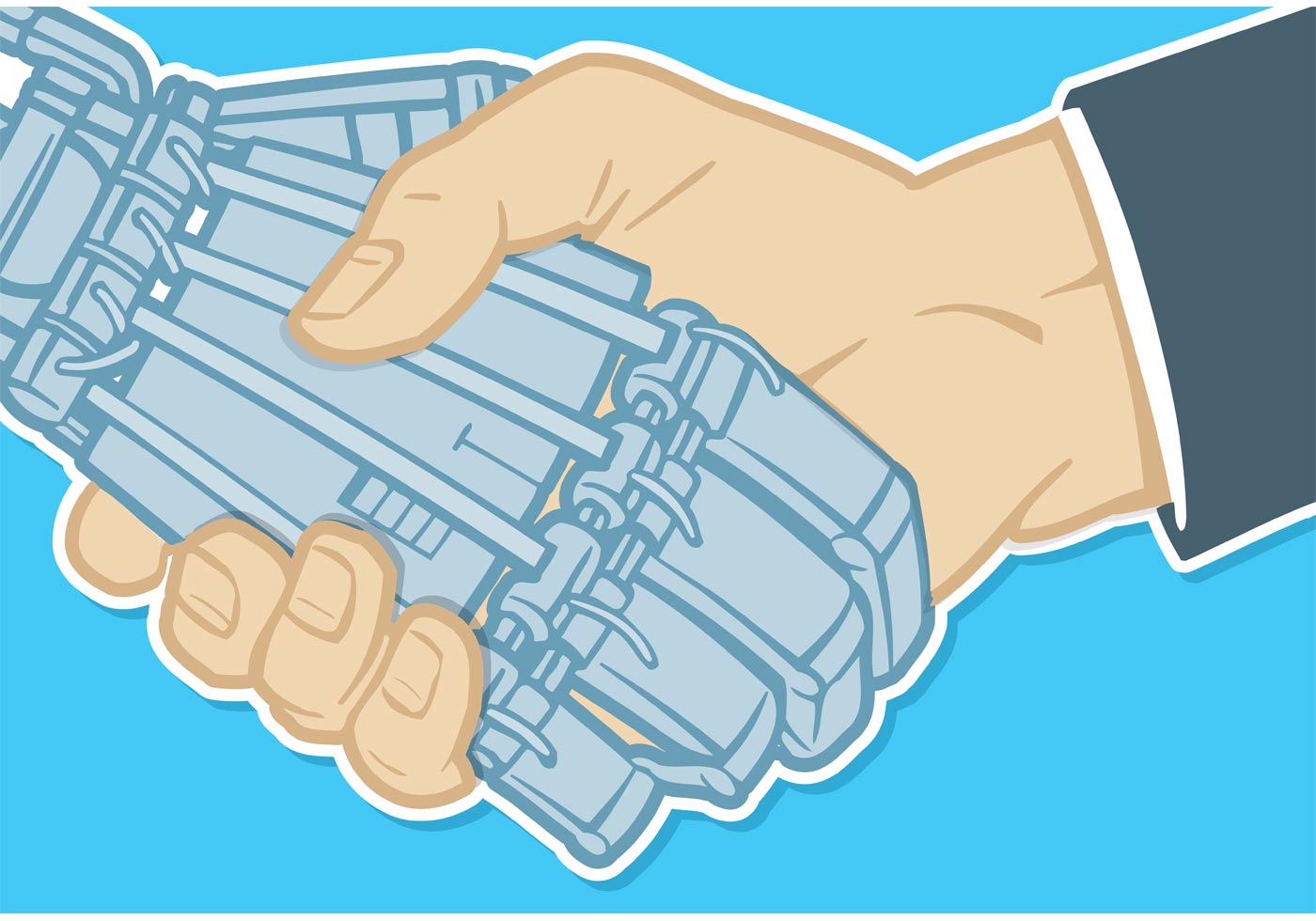1400x980 Vector Handshake Of Human Hand And Robot