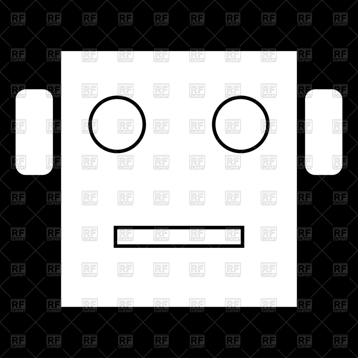 Robot Head Simple Icon On Black Background Vector Image Of Objects 1200x1200 Robot Head Simple Icon On Black Background Vector Image Of Objects