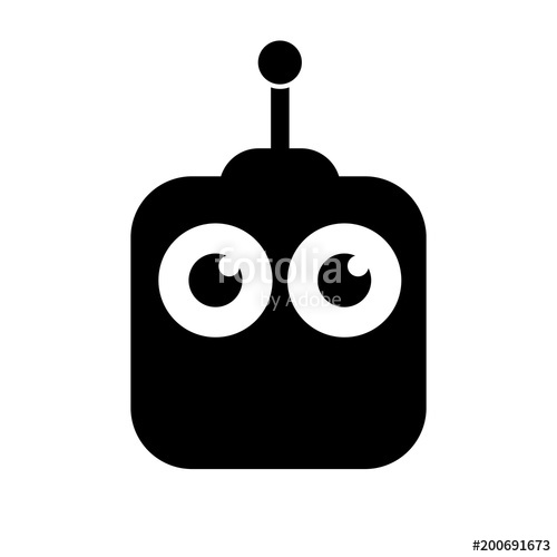Simple, Black And White Botrobot Head Icon Isolated On White 500x500 Simple, Black And White Botrobot Head Icon Isolated On White