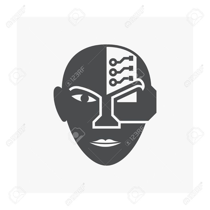 Vector Robot Robot Head Icon On White Stock Vector 736x736 Vector Robot Robot Head Icon On White Stock Vector