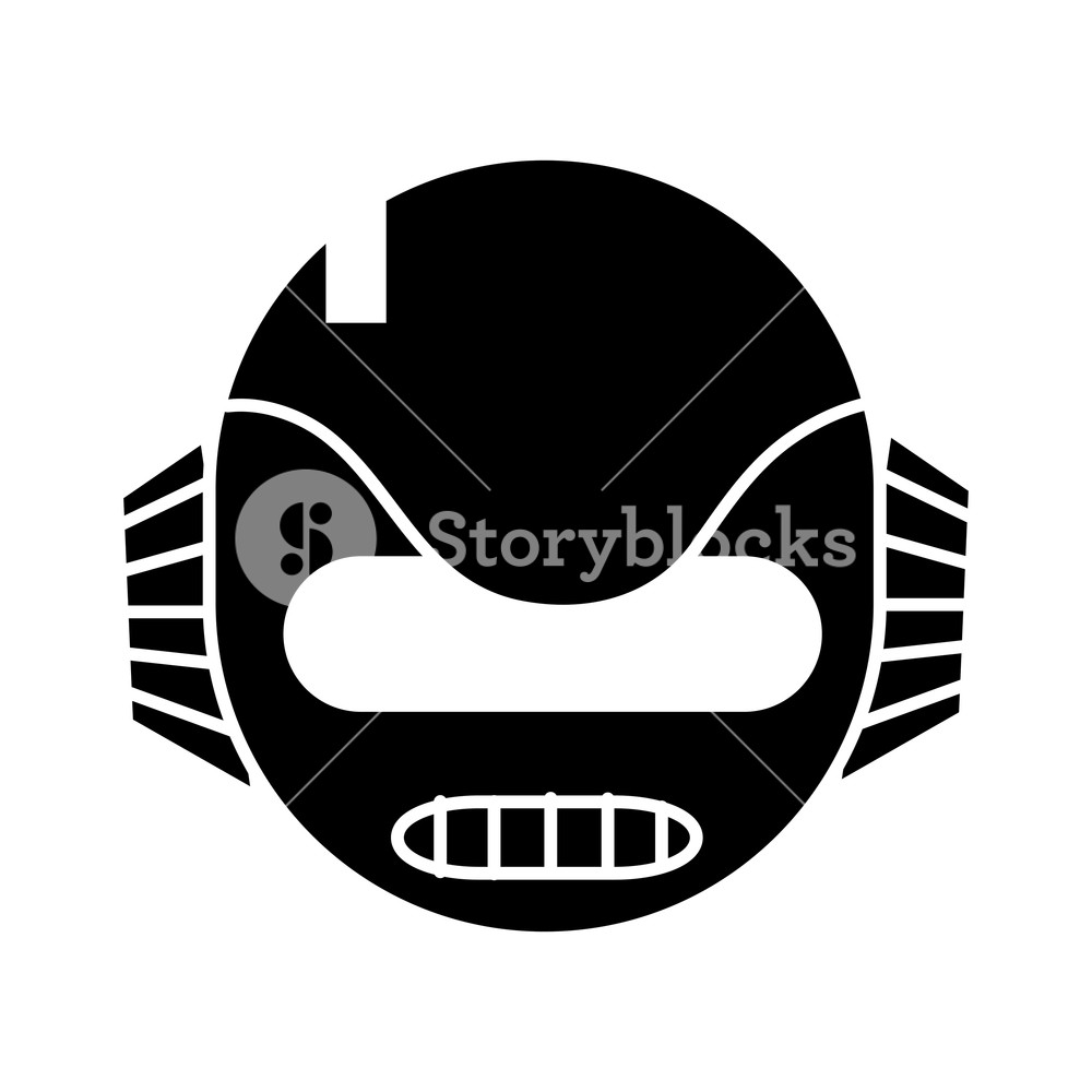 Contour Technology Robot Head With Ears And Mouth Vector 1000x1000 Contour Technology Robot Head With Ears And Mouth Vector