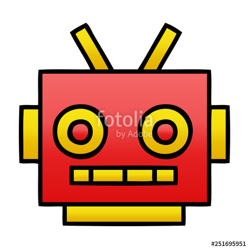 Gradient Shaded Cartoon Robot Head Stock Image And Royalty Free 500x500 Gradient Shaded Cartoon Robot Head Stock Image And Royalty Free