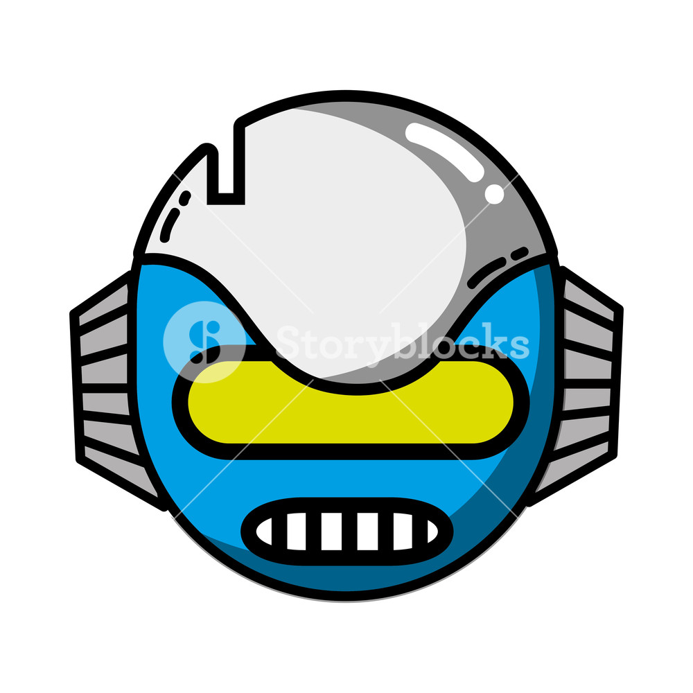 Technology Robot Head With Ears And Mouth Vector Illustration 1000x1000 Technology Robot Head With Ears And Mouth Vector Illustration