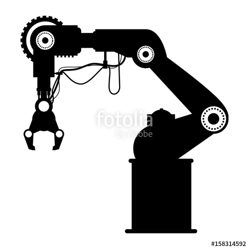 500x500 Robot Arm Laser Icon Vector Illustration Graphic Design Stock
