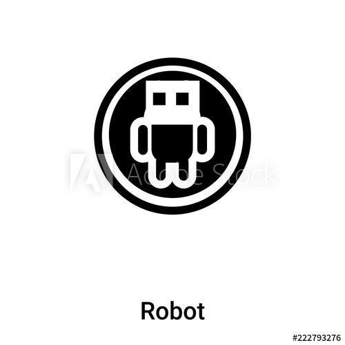 500x500 Robot Icon Vector Isolated On White Background, Logo Concept