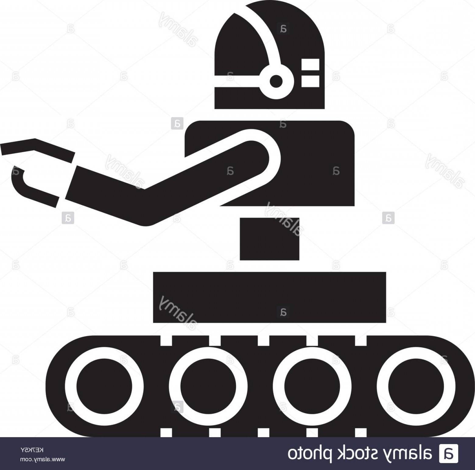 1560x1545 Stock Image Manufacturing Robot Icon Vector Illustration Black