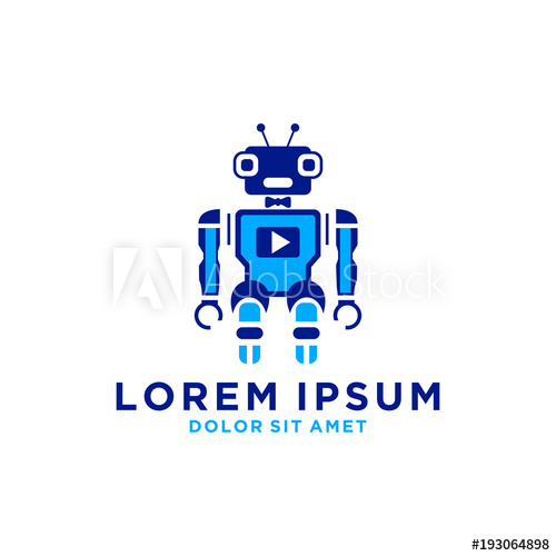 500x500 Robot Logo Vector Template