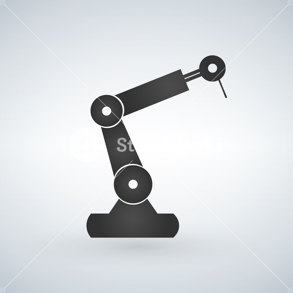1000x1000 Robotic Manipulator Black Silhouette Symbol Icon Robot Limb Logo