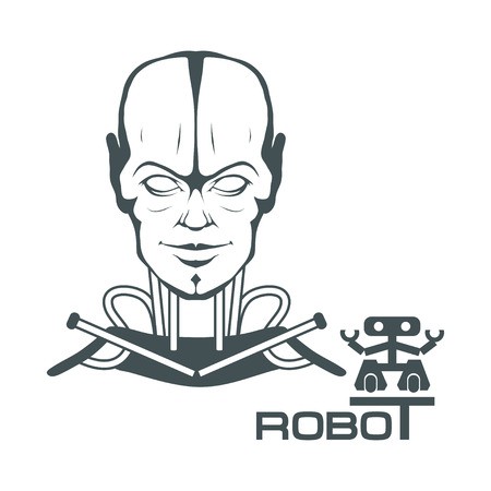 450x450 Robotic Face Robot Logo For Design Robotics Vector Graphics