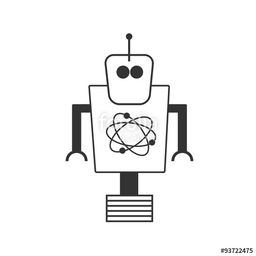 500x500 Icons Silhouette Of The Robot Stock Image And Royalty Free Vector