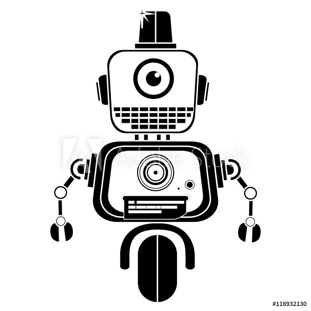 1000x1000 Photo Art Print Vector Robot Silhouette Europosters