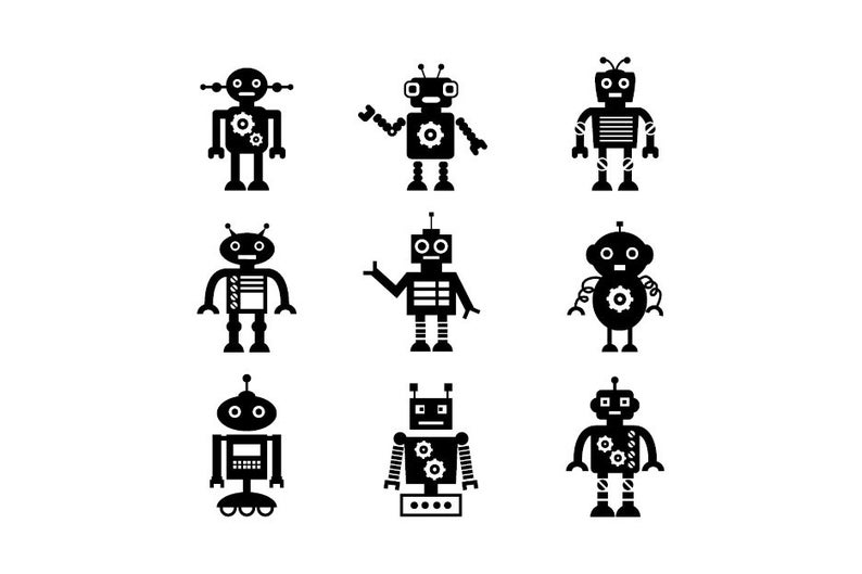 Robot Silhouette Vector at Vectorified.com | Collection of Robot ...