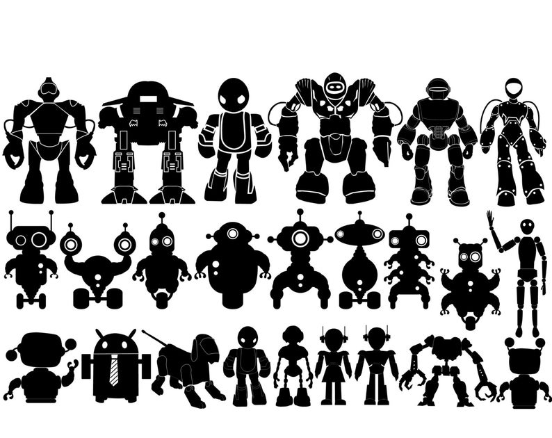 Robot Silhouette Vector at Vectorified.com | Collection of Robot ...