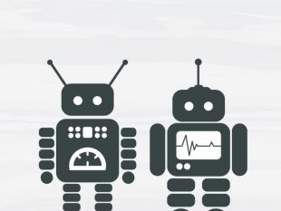 310x233 Friendly Robot Silhouette Free Vector Free Vectors Ui Download